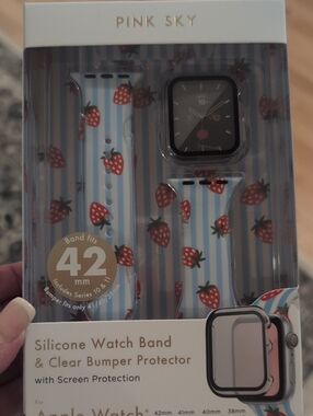 Pink Sky Strawberry Silicone Watch Band for 42mm Apple Watch